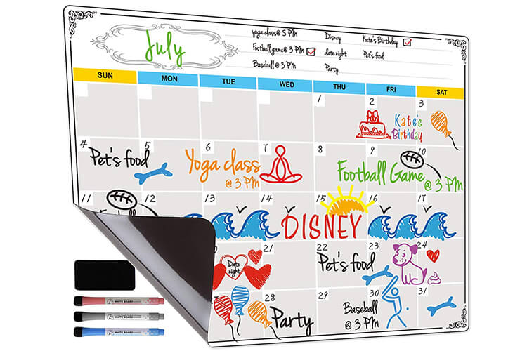 Dry erase magnetic vent calendar boards for fridge